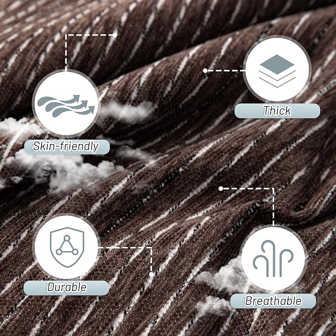 MYSKY HOME Couch Covers for 3 Cushion Couch Sofa, Sectional Couch Cover L Shape Chenille Couch Cushion Covers for Pets, Furniture Protector Cover for Dogs, Kids, 91"X150", Deep Chocolate - Image 4
