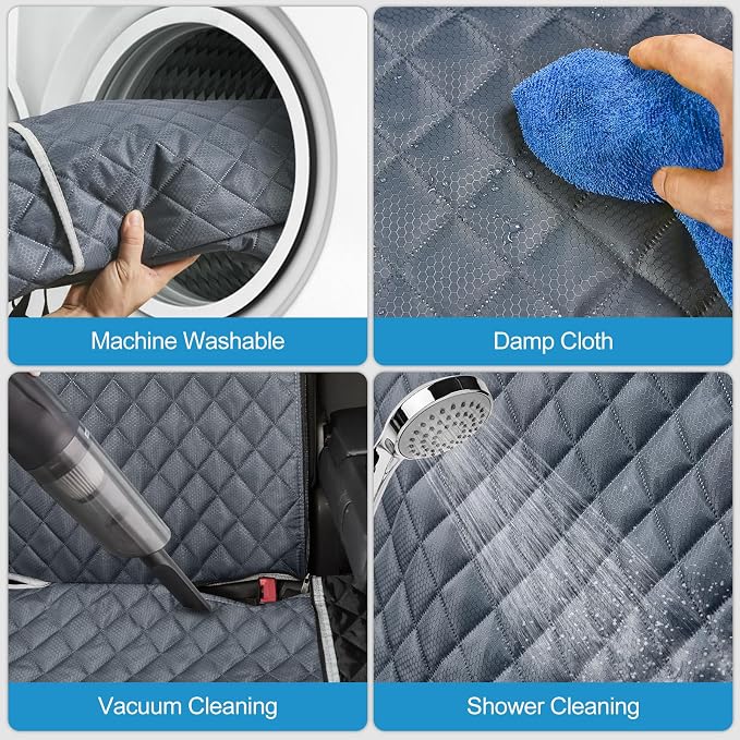 ANOSOSPECIAL Grey Dog Car Seat Cover for Back Seat X-Large,Non-Stick Fur,Pet-Friendly and Waterproof - Universal Fit Interior Protector for Auto, Van, SUV - Ideal for Kids and Pets (X-Large) - Image 5