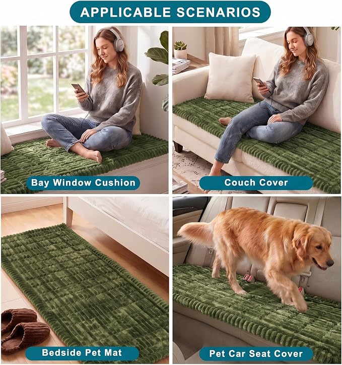 NILUOH Couch Cover for Dogs Washable, Non-Slip Sofa Protector 27.6"x82.7" | Dog Couch Cover, Soft Quilted Flannel, Scratch & Stain Resistant, Machine Washable, Suitable for Leather & Fabric Couch - Image 5