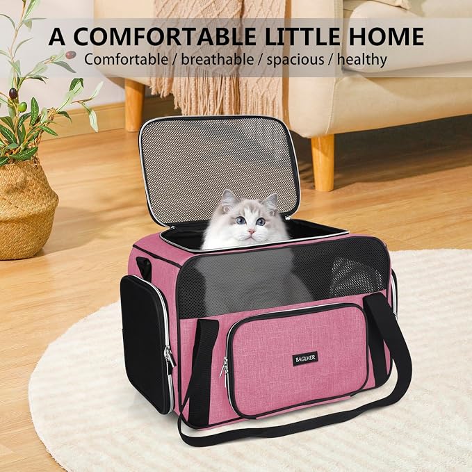BAGLHER Pet Travel Carrier, Cat Carriers Dog Carrier for Small Medium Cats Dogs Puppies, Airline Approved Small Dog Carrier Soft Sided, Collapsible Puppy Carrier - Image 7