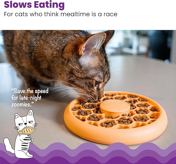 Catstages Slow Feeder Bowl & Treat Puzzle Cat Toy, Aids Digestion, 6.6" | Holds 1/2 Cup of Wet or Dry Food, 30 Treat Compartments, Non-Slip Base, Easy Clean, No BPA, Enrichment, Indoor Cats & Kittens - Image 2