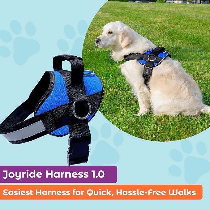 Joyride Basic Dog Harness 1.0 | Blue Serenity | L | Adjustable pet vest with 3 side leash rings for training, walking and improved control for small, medium or large dogs - Image 2