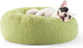 Bedsure Calming Small Dog Bed Donut Washable Cat＆Puppy Bed,23 inches Green | Fluffy Faux Fur Round Cuddler,Machine Washable,Anti-Slip Bottom,Anti-Anxiety,Deep Sleeping for Large Cat & Pets Up to 25 Lbs by Unknown