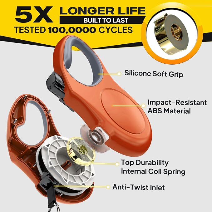 Fida Retractable Dog Leash, 16 ft Dog Walking Leash for Medium Dogs up to 44lbs, Tangle Free, Orange - Image 4
