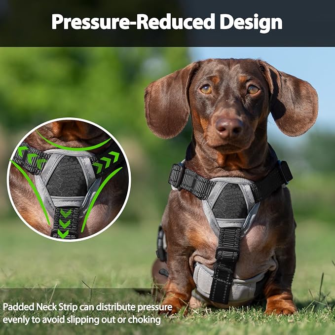 Escape Proof Dog Harness, Dachshund Harness, Reflective Dog Harness with Handle, Durable,Adjustable Vest for Small Medium Large Dogs Walking, Training, and Running Gear (Black,XL) - Image 5