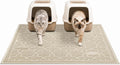 Yimobra Cat Litter Mat, Easy Clean Trapping PVC Mat, 47" x 36", Waterproof Backing, Non Slip Bottom, Scatter Control Pad for Litter Box, Beige by Yimobra