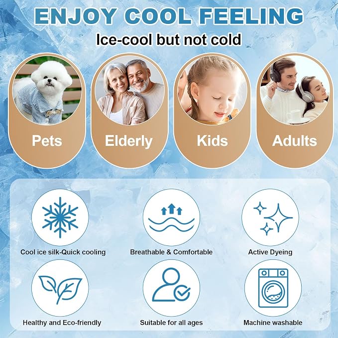 OTOB Cooling Dog Couch Cover Ice Silk Fiber, Washable & Non Slip Sofa Slipcovers Furniture Protector, Soft Pet Bed Cooling Mat, Durable Dog Sofa Covers(Khaki, 28"*70") - Image 2