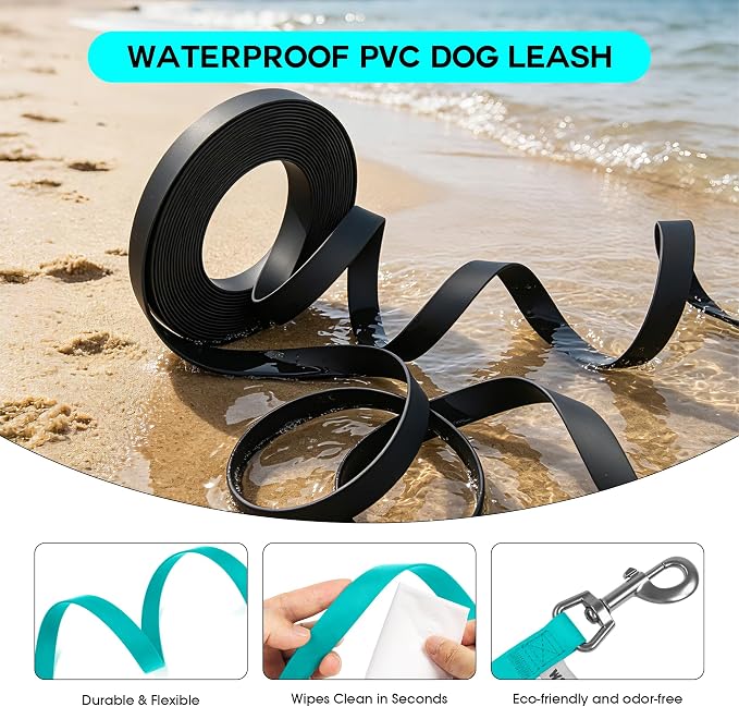 Wolfone Waterproof Dog Leash 30FT Long Line Training Recall Lead | 30FT Dog Leash Durable PVC coated leash with easy clean surface, ideal for recall training camping hunting and walking - Image 2