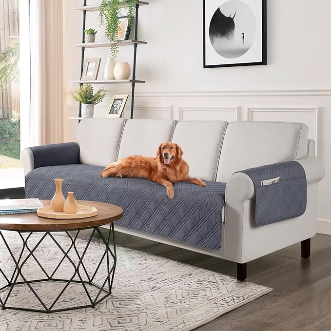 TAOCOCO Waterproof Large Couch Covers for Dogs, Non Slip Sofa Cover, 78.7'' | Washable Oversized Couch Covers with Arms for 3 Cushion Couch, Dog Sofa Cover Protector, Pockets & Backless Design, Dark Grey by TAOCOCO