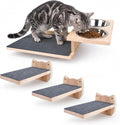 PatiencET Wall Mounted Shelves Cat Feeding Station with 3 Steps and 2 Bowls | Elevated feeding zone helps separate meals in homes with cats and dogs or multiple cats, plus a perch for climbing and rest. by patiencET