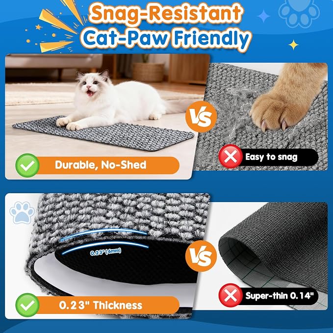 Wall Cat Scratcher for Indoor Cats,Corner Furniture Protector Light Grey | 19.6x9.8" wall corner cat scratcher,Durable scratching board protects door, wall and couch furniture,Easy mount - Image 4