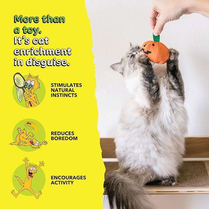 Yeowww! Catnip Haloween Pumpkin Catnip Cat Toy - 3 in toy for cats - 100% Stuffed with Premium Organically Grown Catnip, Made in USA - Image 8