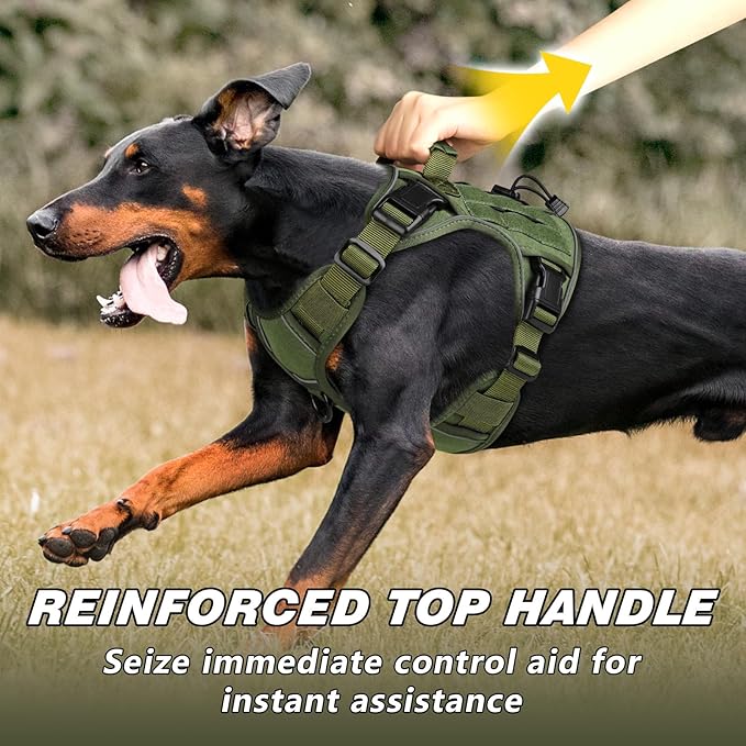 WINGOIN Tactical Dog Harness for Medium Size Dogs,No Pull Dog Harnesses | Heavy Duty with Handle,Adjustable Reflective,Military K9 Pet Vest,for Pitbull Female Male,for Walking Training Hiking - Image 3