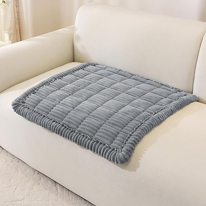 OstepDecor Couch Cover for Dogs, Washable Non Slip Sofa Cover for Pets | Soft Couch Covers for Sofa, Loveseat and Sectional, Furniture Protector Against Pet Hair & Dirt (27.6" x 27.6", Blue Grey) by OstepDecor
