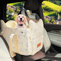 Center Console Dog Car Seat Safe Travel for Small Dogs Under 15 lbs | Detachable Washable Pet Carrier with Storage Pockets & Safety Leash,Yellow by HANMEIANINC
