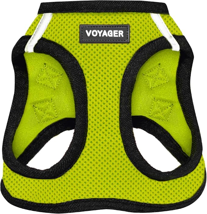 Voyager Step-in Air Dog Vest Harness - Lime Green/Black Trim, Small | 14.5-16" in Chest, Reflective Bands, All Weather Breathable Air Mesh, Cats Compatible, Lightweight, Fast Drying by BestPetSuppliesLLC