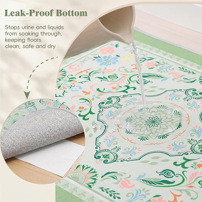 Bienbee Cat Litter Mat, 2 Pack 48" x 36" Machine Washable for Litter Boxes | Cat Litter Rug with Waterproof Backing, Non-Slip Grip and Soft On Kitty Paws to Catch Litter and Protect Floor - Image 4