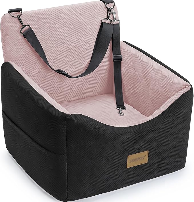 JOEJOY Dog Car Seats for Small Medium Dogs Under 35lbs, Dog Booster Seat with Detachable Washable Cover and Cushion, Memory Foam Pet Car Seat with Safety Belt and Storage Pockets (BP) by JOEJOY