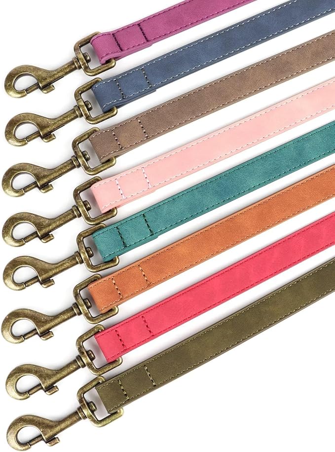 Didog PU Leather Dog Leash for Small Dogs, 5/8in x 4ft, Brown | Soft Grip Full Control, Easy Clean, Metal D-ring for Poop Bag Holder, Tangle-Free 360° Swivel Clasp, for Walking & Training - Image 6