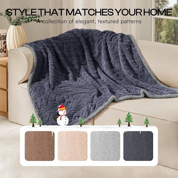 Luciphia Waterproof Dog Blanket, Reversible Sherpa Fleece for Couch Cover | Reversible waterproof pet blanket with soft Sherpa fleece machine washable protect couch bed car, Dark Grey 65" x 57" - Image 5
