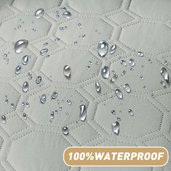 ZNSAYOTX Ultimate Cozy Blankets (82"x82") 100% Waterproof Bed Mat Blanket for Dog Pets, Couch Sofa Protector with Non-Slip Back Washable Durable, Pee Scratch Proof Easy to Clean (Light Grey) - Image 8