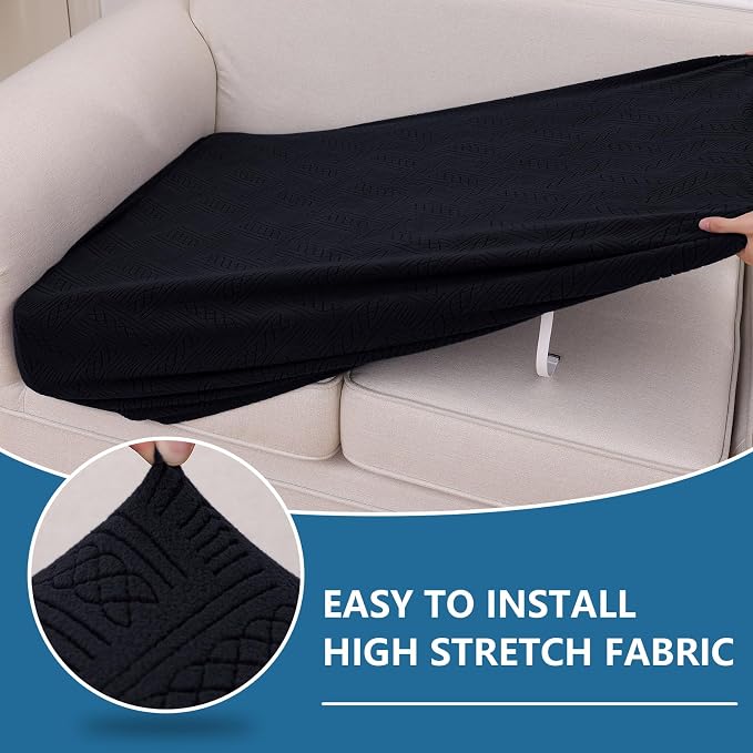 hyha Individual Couch Cushion Covers, Sofa Seat Cushion Covers Washable | Stretch Dog Couch Cover, Elastic Bottom, Anti-Slip Protector, Ideal For Pets & Kids, Durable Sofa Slipcover, Back Cover M - Image 5
