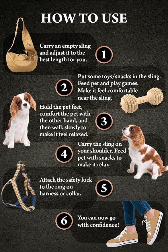 Noah & Paw Dog Sling Carrier for Small Dogs 5-18lb, Cat Carrier, Pet Sling with Adjustable Padded Strap, Vegan Leather Lined with Fur, 3X Safety Feature, Machine Washable - Image 6