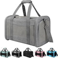 Cat Carrier, Soft-Sided Airline Approved Pet Carrier Case with 4 Ventilated Windows for Cats and Dogs Under 10-25Lbs (17.0 L x 11.0 W x 11.0 H Inch, Grey) by Yipincover