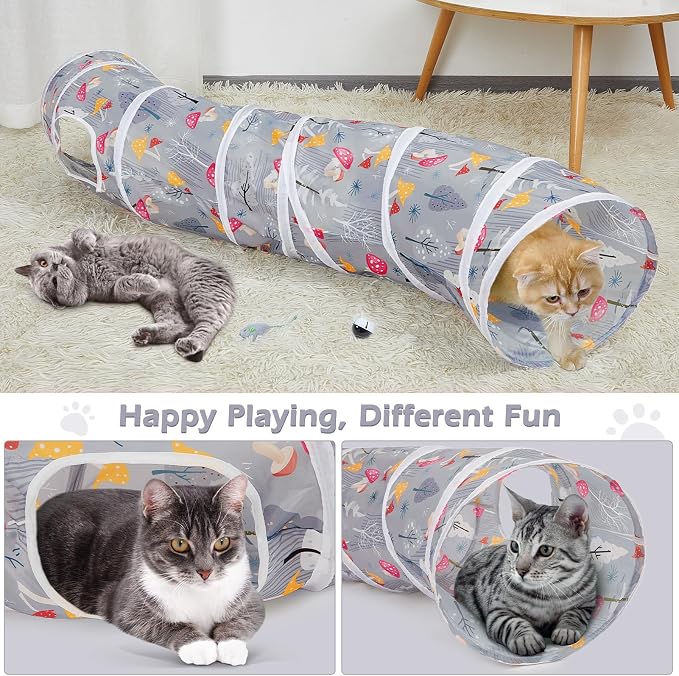 Glittme S-Shape Cat Tunnel, Foldable Cat Tunnels for Indoor Cats | Interactive Bunny Tunnel And Cat Tubes With Crinkle Sounds. Ideal For Kittens, Ferrets And Small Pets To Hide, Play Or Rest - Image 3