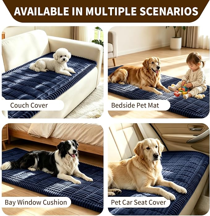 Leakproof Couch Cover for Dogs, Non Slip Washable Sofa Protector | Stain-Resistant Window Seat Cushions Chair Mat Car Seat Cover for Kids Pets (NavyBlue 27.6" x 82.7") - Image 6