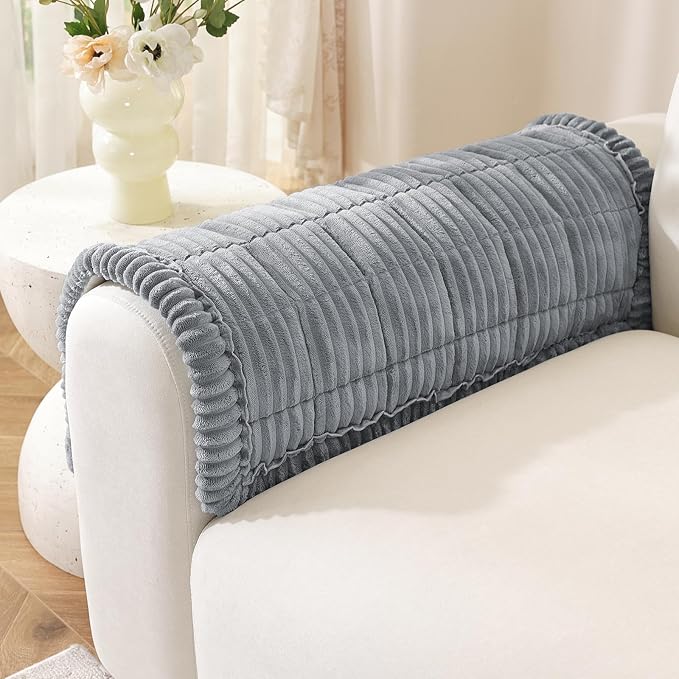 OstepDecor Couch Cover for Dogs, Washable Non Slip Sofa Cover for Pets | Soft Couch Covers for Sofa, Loveseat and Sectional, Furniture Protector Against Pet Hair & Dirt (20" x 24", Blue Grey) by OstepDecor