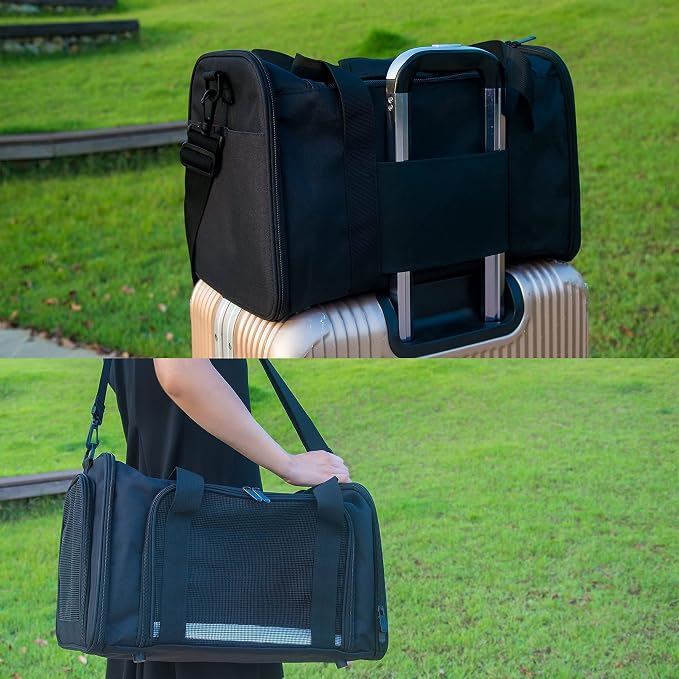 Soft Sided Carrier for Small Medium Cats Dogs,Removable Pad Collapsible Travel Pet Carrier Large Black - Image 9