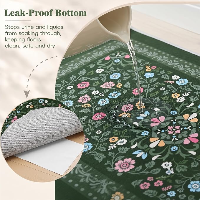 Bienbee Cat Litter Mat, 2 Pack 28" x 20" Machine Washable for Litter Boxes | Cat Litter Rug with Waterproof Backing, Non-Slip Grip and Soft On Kitty Paws to Catch Litter and Protect Floor - Image 4