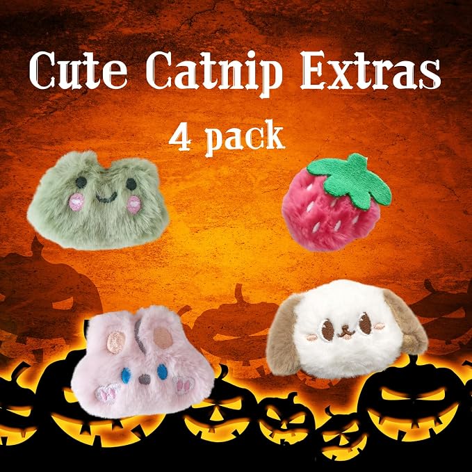 CECE PAW Carrot Patch Cat Toy Halloween Edition, Mat Pocket with Pumpkin Design, 12 Squeaky Carrot with Pockets and 4 Cute Catnip Toys for Indoor Cats Kicking and Biting - Image 3