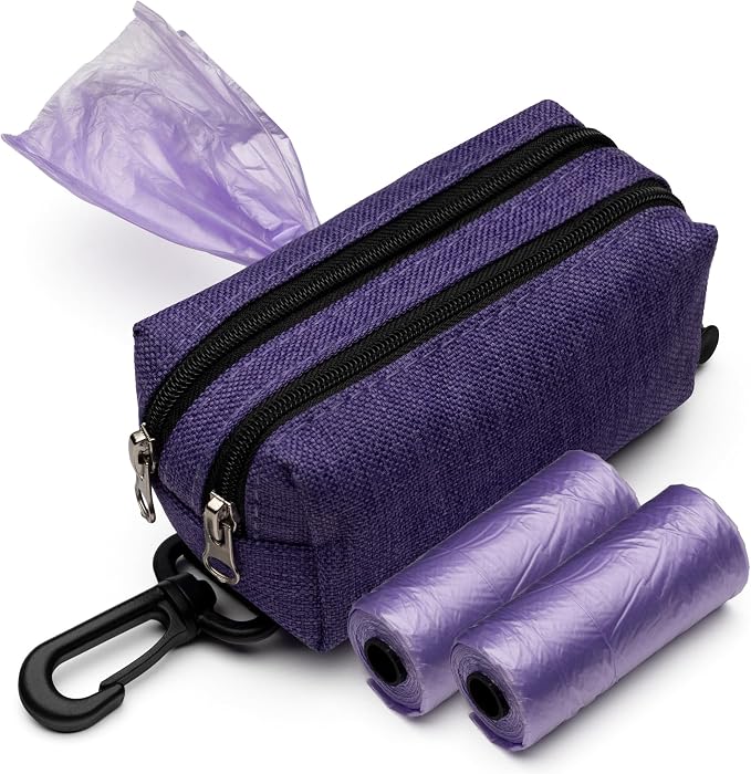 Premium Dog Poop Bag Holder for Leash - Convenient Dog Poop Bag Dispenser with Durable Design - Stylish Accessory for Easy Cleanup - Ideal for Dogs, Puppies, and Outdoor Walks - Purple by 2+Brothers+Wholesale