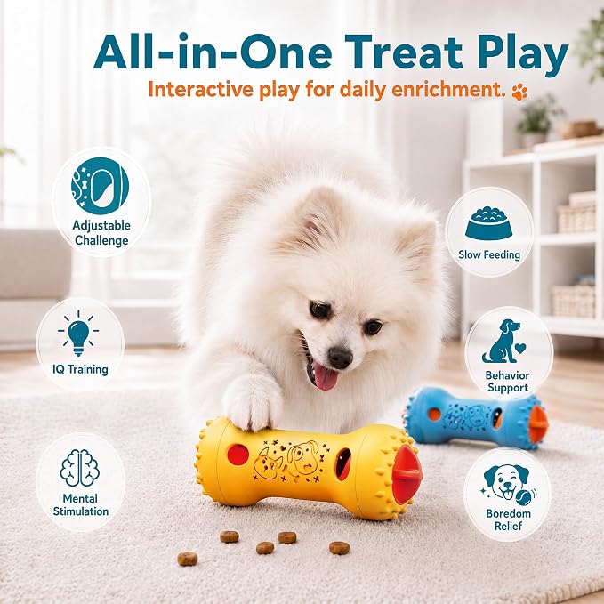 FOXMM Interactive Treat Dispensing Dog Toys, Adjustable Dog Puzzle Toy | Cognitive Dog Toys, Stimulating Dog Toys to Keep Them Busy, Puppy Puzzle for Small Medium Dogs, 2 Pack - Image 2