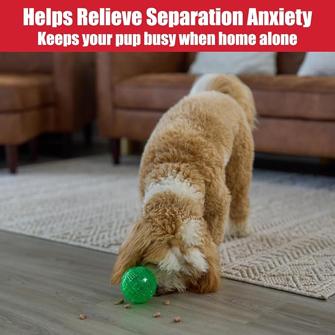 SPOT Dura-Brite Treat Ball - Treat Dispensing Dog Toy Made with Durable TPR Rubber, Interactive Slow Feeder Puzzle Ball, Prevents Boredom and Makes Mealtime Fun - 3in, Assorted Colors - Image 7