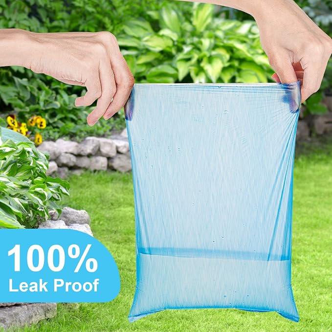 Depets Dog Poop Bags Rolls, Thick Doggie Poop Bag with Dispenser, 160 Count | Leak-Proof Dog Waste Bags, Unscented, for Dog Puppy Outdoor Walking & Travel, Dispenser & Clip Included, 11.8 × 8.7 in, Blue - Image 2