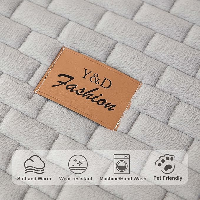 Washable Velvet Dog Couch Cover, Plush Pet Sofa Furniture Protector for 2-3 Cushion Couch, Non-Slip Washable Cover for Dogs(1PC/27.6"x59.1",Light Grey) - Image 4