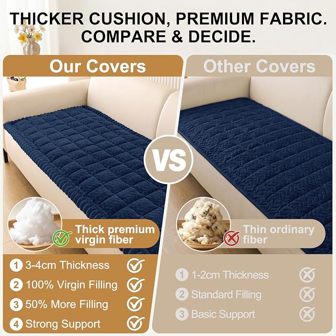 Smiry Couch Cover for Dogs, Non Slip Fuzzy Pet Sofa Covers Washable | Sofa Slipcovers for 2-3 Cushion Couch, Soft Thick Furniture Protector for Cats Dogs, Against Fur, Dirt, Scratch (35.4"x63") - Image 4