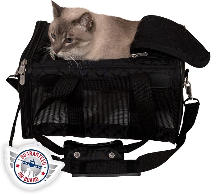 Sherpa Original Deluxe Travel Pet Carrier, Airline Approved & Guaranteed On Board - Black Lattice, Small by Sherpa