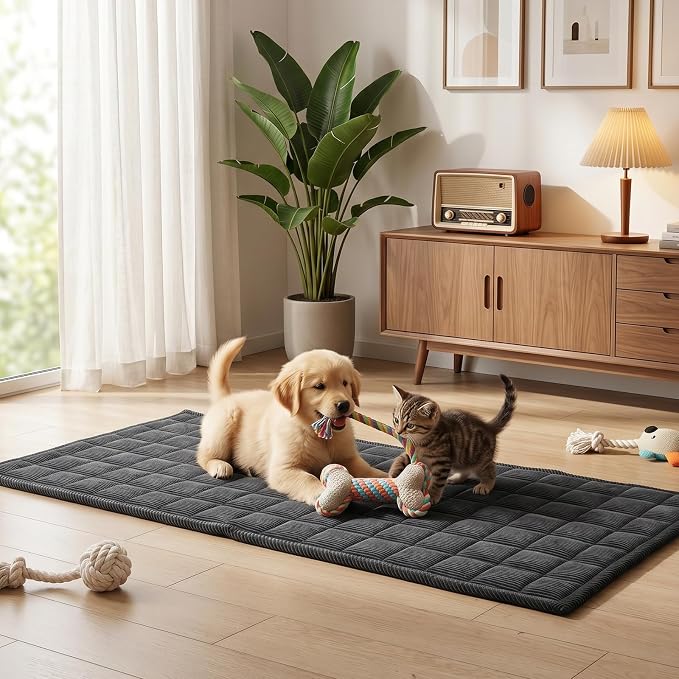 Fixwal Waterproof Corduroy Dog Couch Cover, 27.6" x 94.5", Dark Grey | Integrated TPU Barrier, Non-Slip Backing, Machine Washable, Pet Friendly, Easy Clean Pet Hair, Soft Sofa Cushion Protector - Image 9