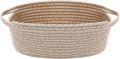 JMvicyroam Small Woven Basket, Empty Gift Basket, Oatmeal/1 Pack | Small Gift Basket, Cotton Rope, 12 x 8 x 12 in, Handles, Includes Ribbon and Bag, Birthday Gift Basket by JMvicyroam