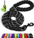 Taglory Rope Dog Leash for Small Medium Dogs, 6 FT Padded Handle, Black | Made of Climbing Rope, Reflective for Night Walks and Training, Comfortable Grip, Anti-tangle Swivel Clip, 3/8 inch by Taglory