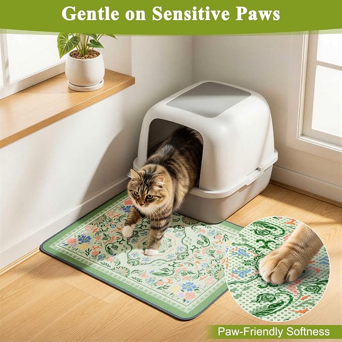 Unicorn Catcher 40"x30" Cat Litter Mat Machine Washable Litter Trapping Pad | Kitty Paw Friendly Padding With Breathable 3D Air Mesh Technology And A Non-Slip Base To Keep Home Floors Debris-Free - Image 4