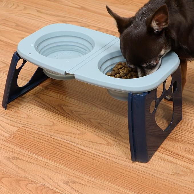 SPORT PET Elevated Travel Folding Bowls,Blue - Image 5