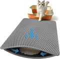 Honeycomb Cat Litter Mat, Double Layer, 23.4"x14.7", Gray | Durable Cat litter box mat, ultra-soft BPA-free non-toxic EVA, non-slip urine-proof base, easy-clean, washable, traps litter by Xuanyaente
