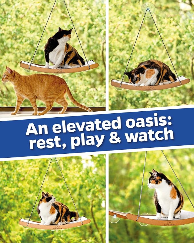 Cat Window Hammock for Large Cats – Strong Suction Cup Cat Window Perch Bed, Durable Eco, Washable Cover, Space Saving Window Seat for Indoor Cats (XL) - Image 5