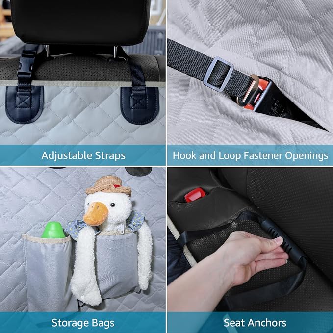 Lassie XL Truck Waterproof Dog Seat Cover Back Seat with 2 Seat Belts | Compatible with F150 F250/Chevrolet Silverado/Ram Pickup/GMC Sierra/Toyota Tundra and Crew Cab - Image 7