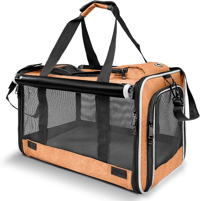 GAPZER Dog Carry Bag Puppy, Pet Soft-Shell Portable Kennel Crate 0-15 lbs | Privacy Protection Big Kitten Car Travel Cloth Carry Bag up to 20 lbs, Small Animal Portable Mesh Kennel Cage for Vet Visits by GAPZER